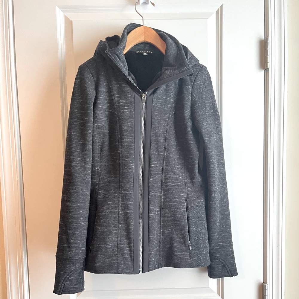 Athleta hooded jacket with sherpa lining